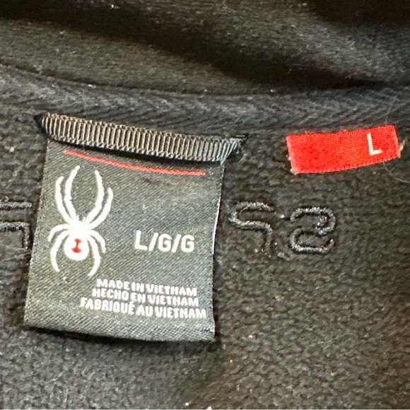 Spyder Gray And Black Quarter Zip PullOver Fleece Lined Men’s Size Large - Picture 6 of 7